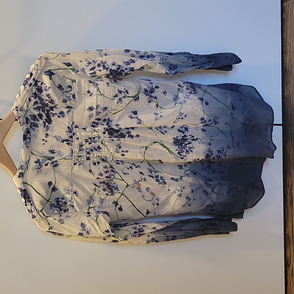 Solitaire By Ravi Button Down Boho Top - image 2